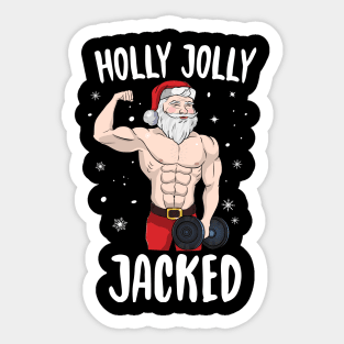 Holly Jolly Jacked Santa Sticker